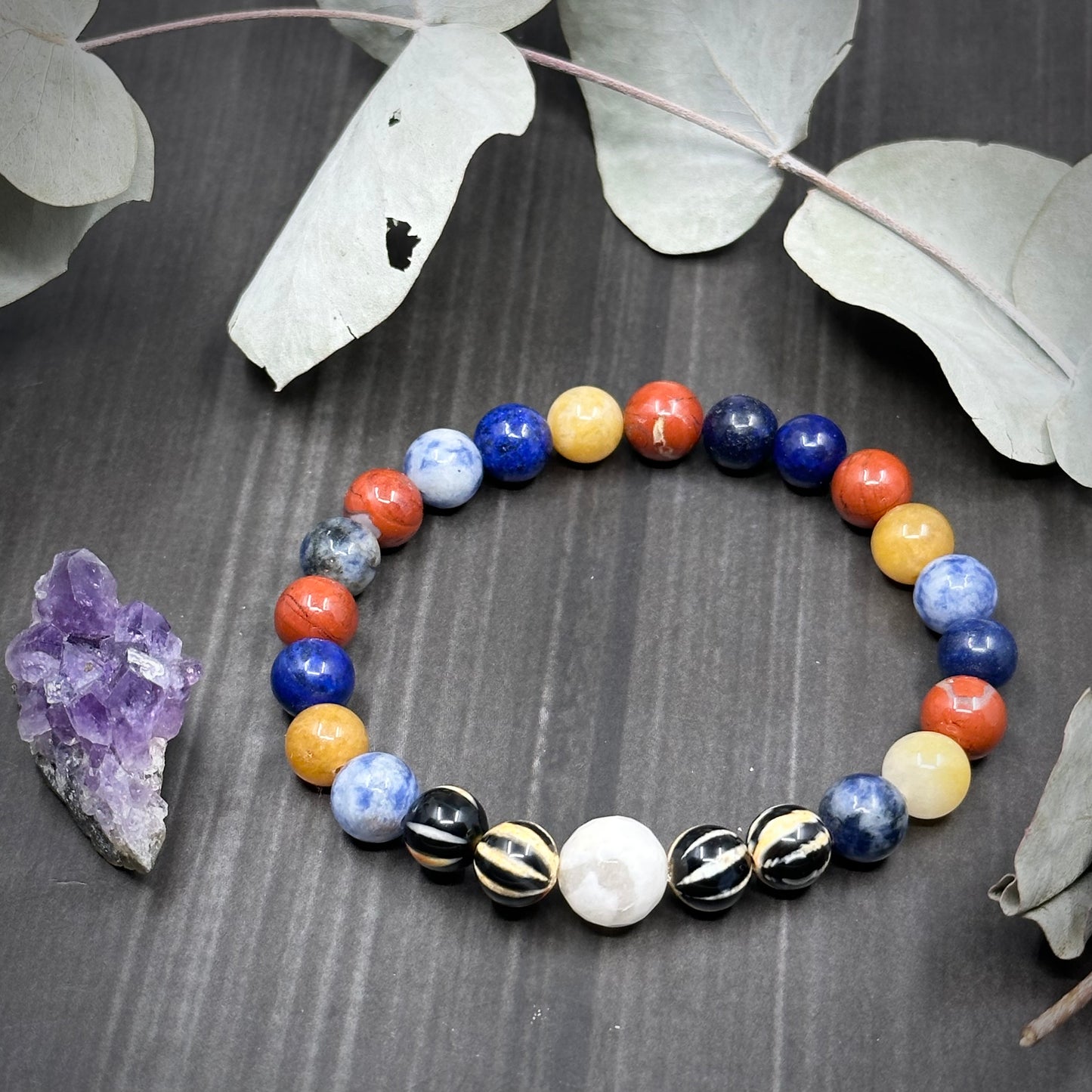 7.5" Kandinsky inspired stretch bracelet