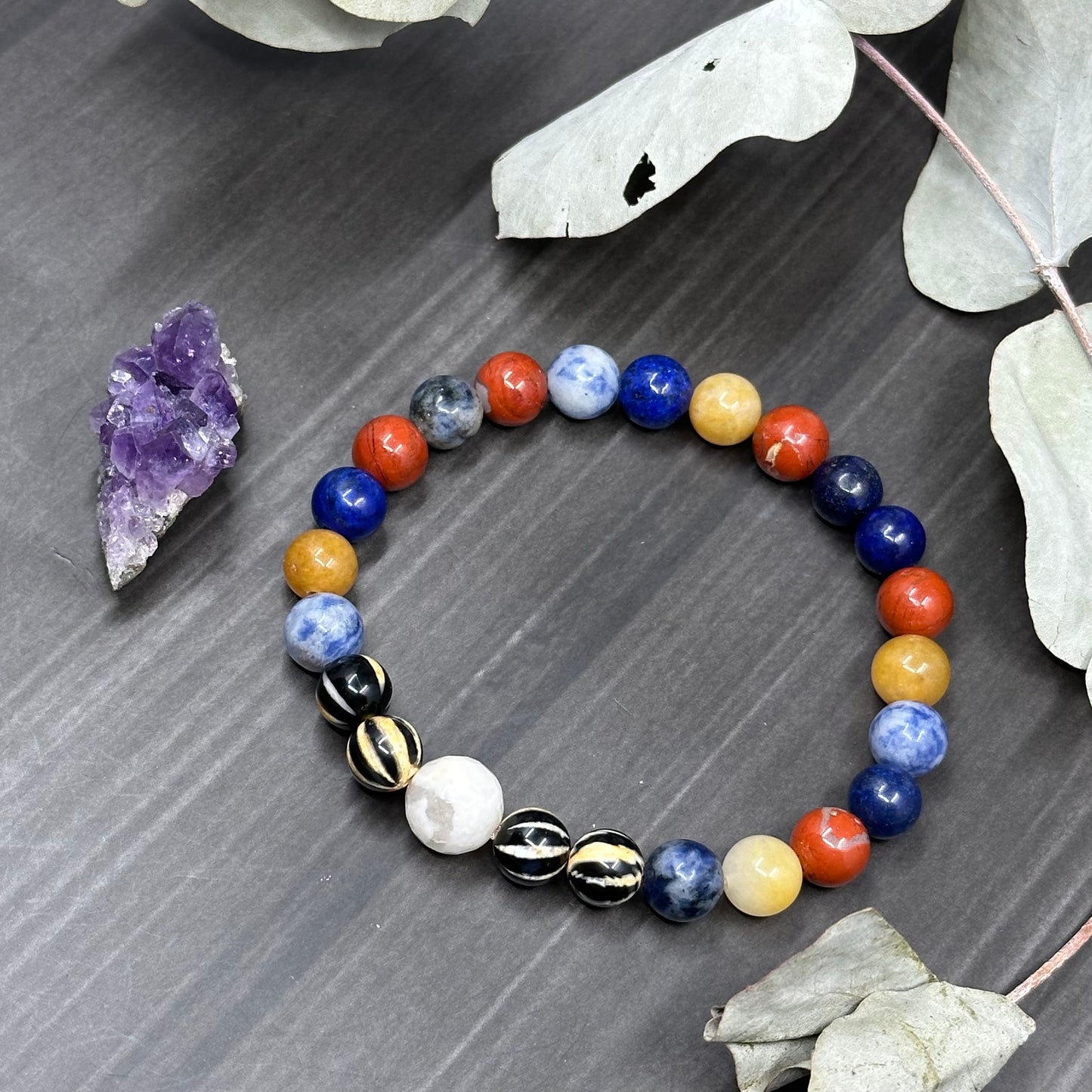 7.5" Kandinsky inspired stretch bracelet