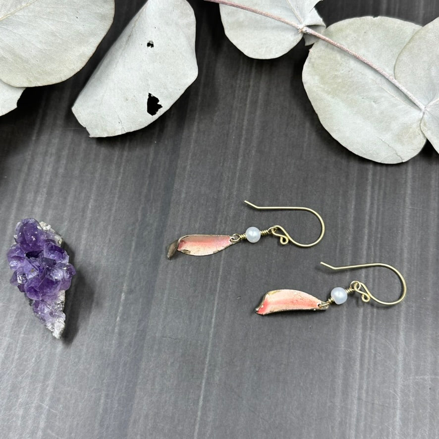 'Snow Drop' Earrings in Brass