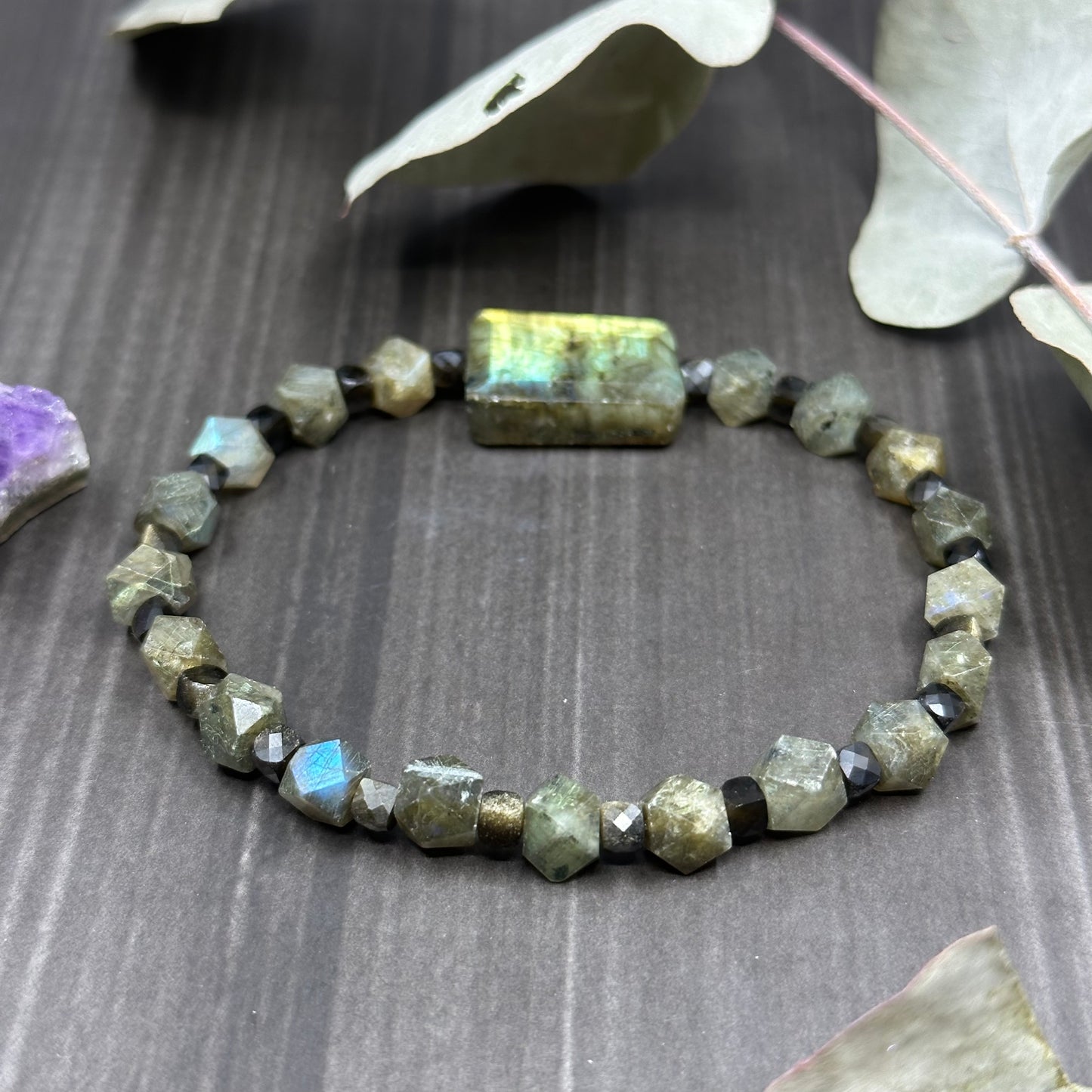 Labradorite and Golden Obsidian bracelet