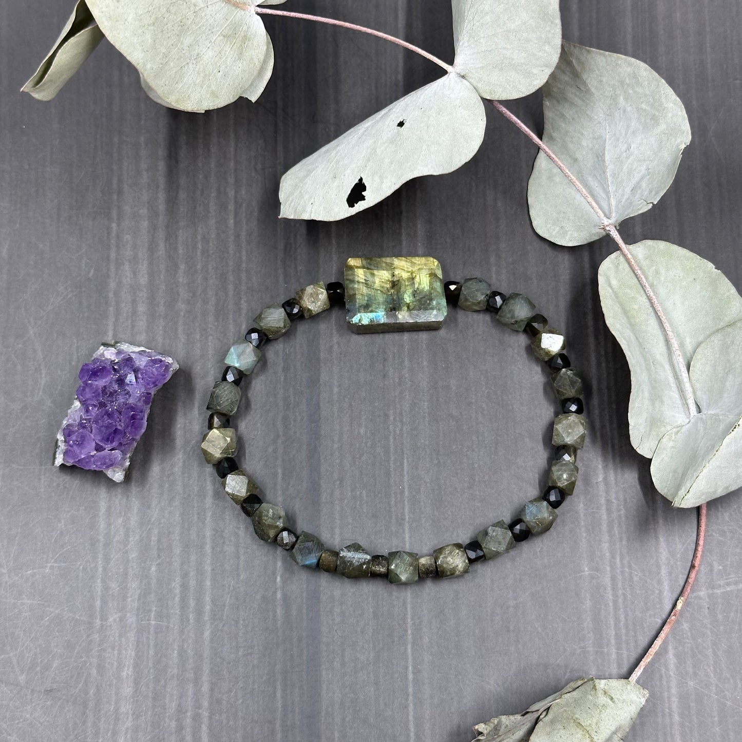 Labradorite and Golden Obsidian bracelet