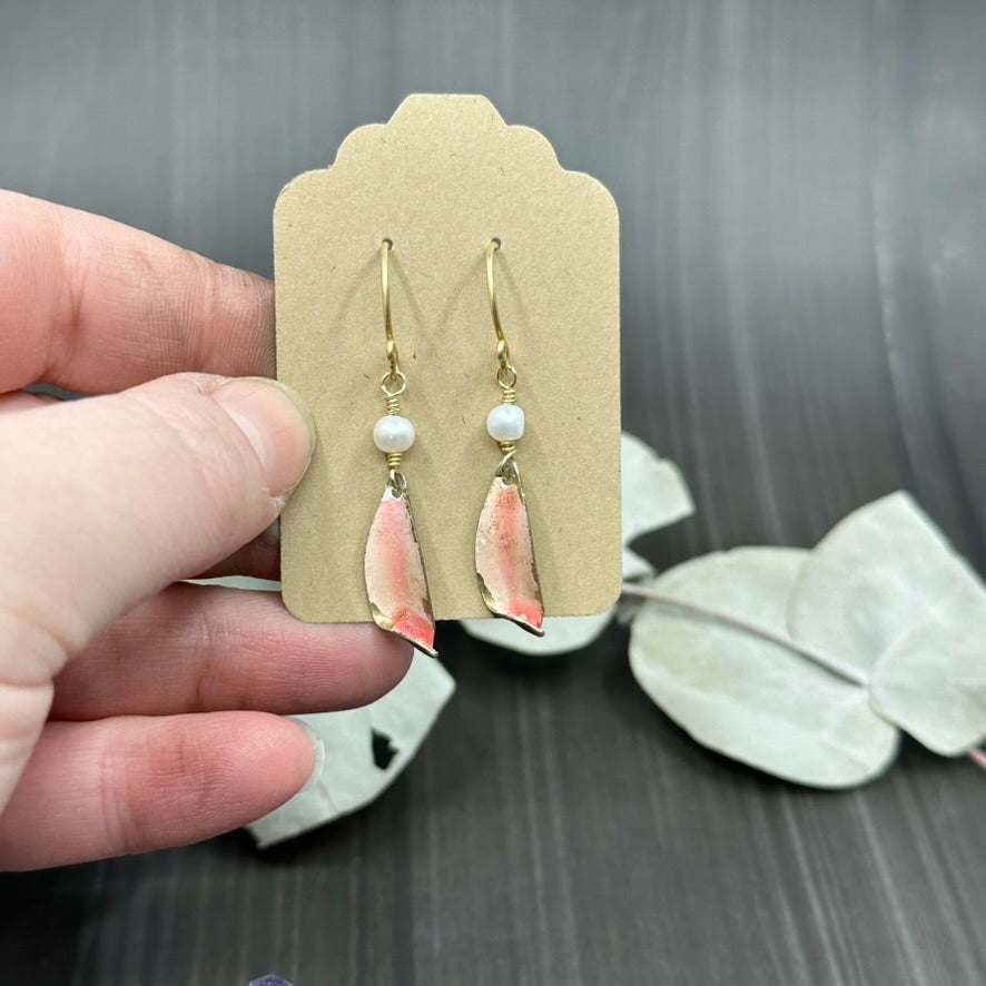 'Snow Drop' Earrings in Brass