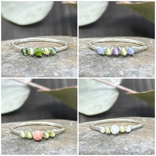 August Birthstone Stacking Rings - Made To Order