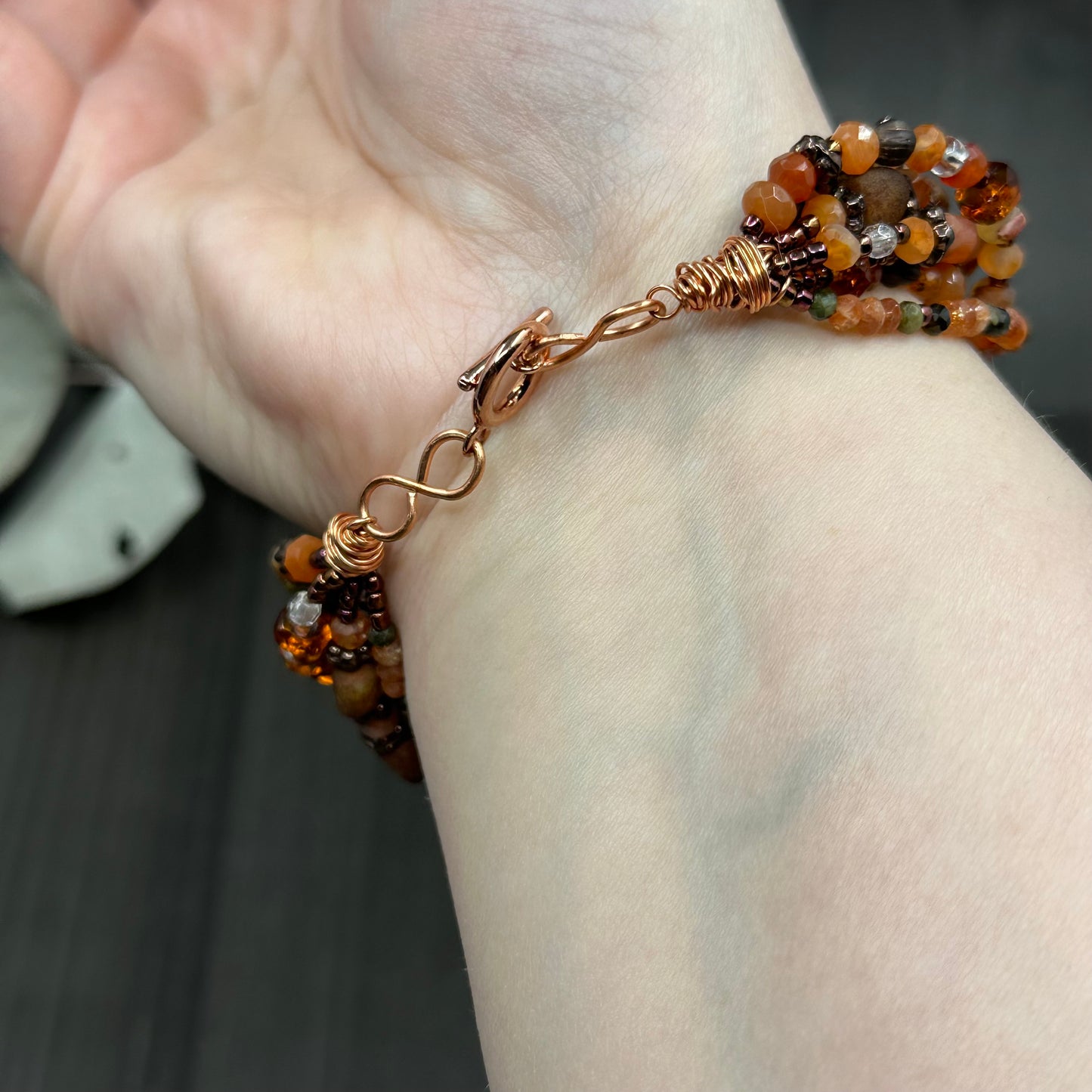 Shades of Fall - 7 strand bracelet