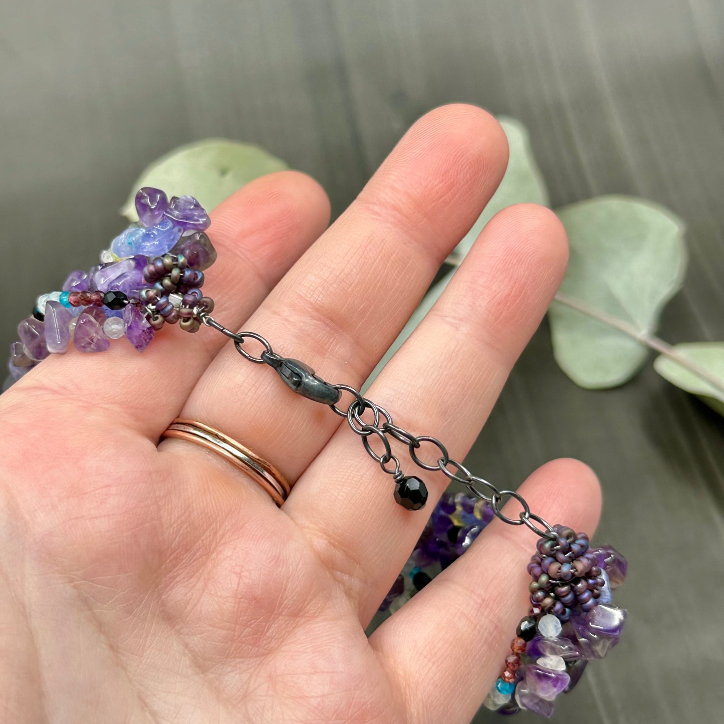 Seven Strand, Nine Gem Bracelet
