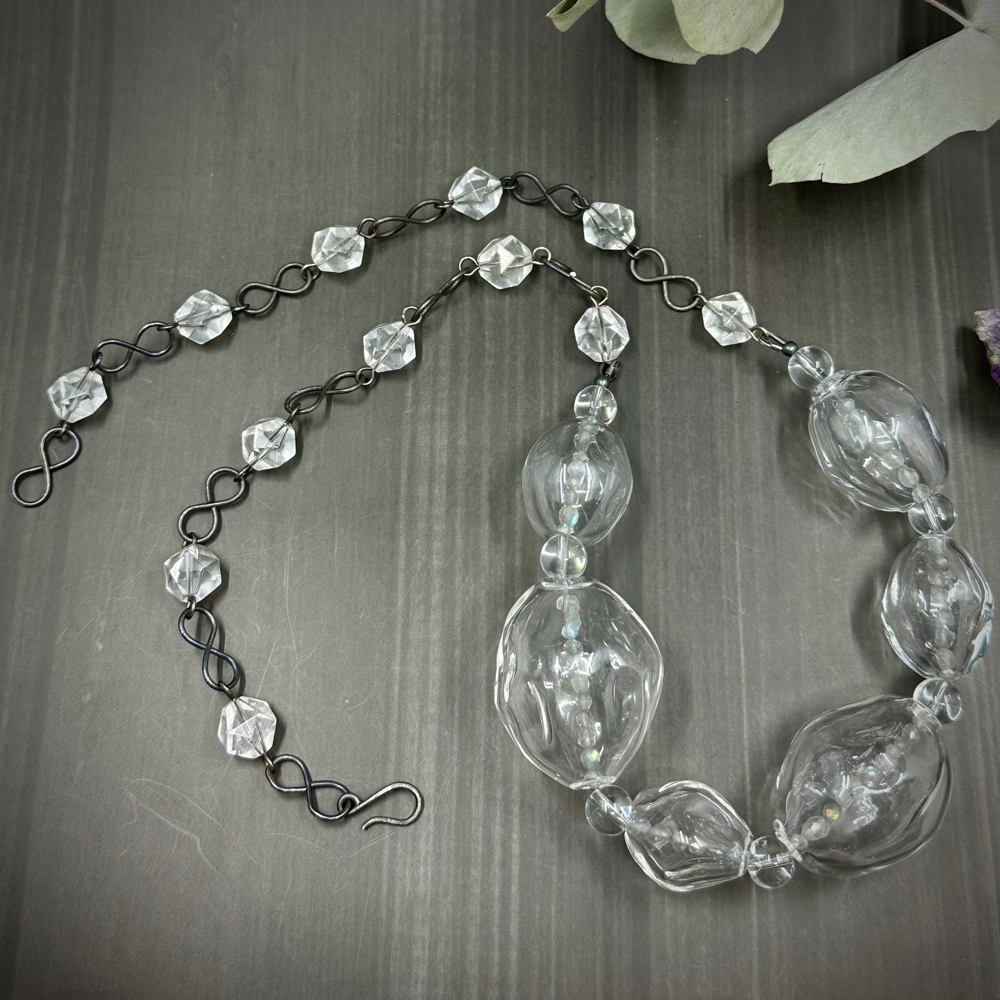 Blown Glass, Quartz, and Labradorite