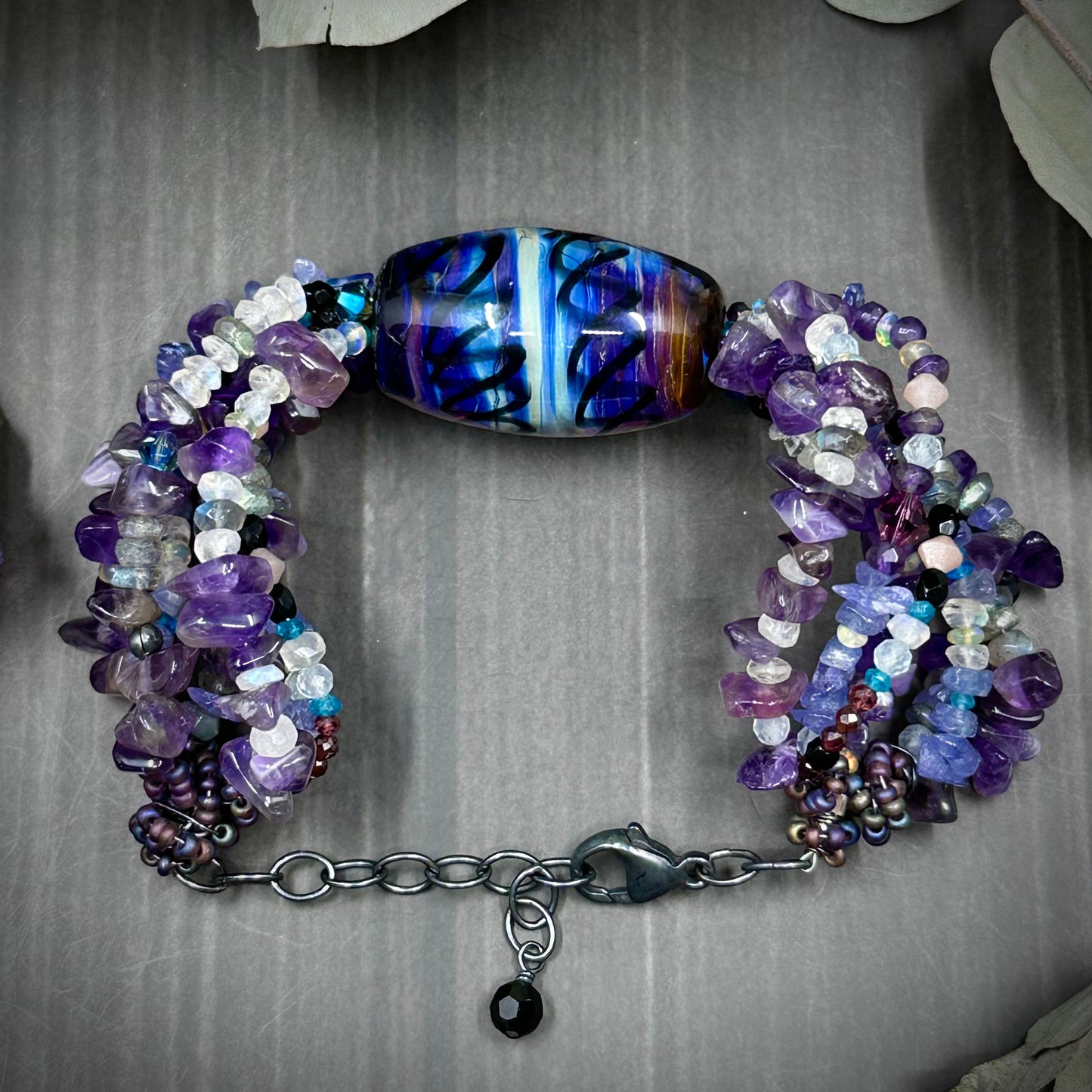 Seven Strand, Nine Gem Bracelet