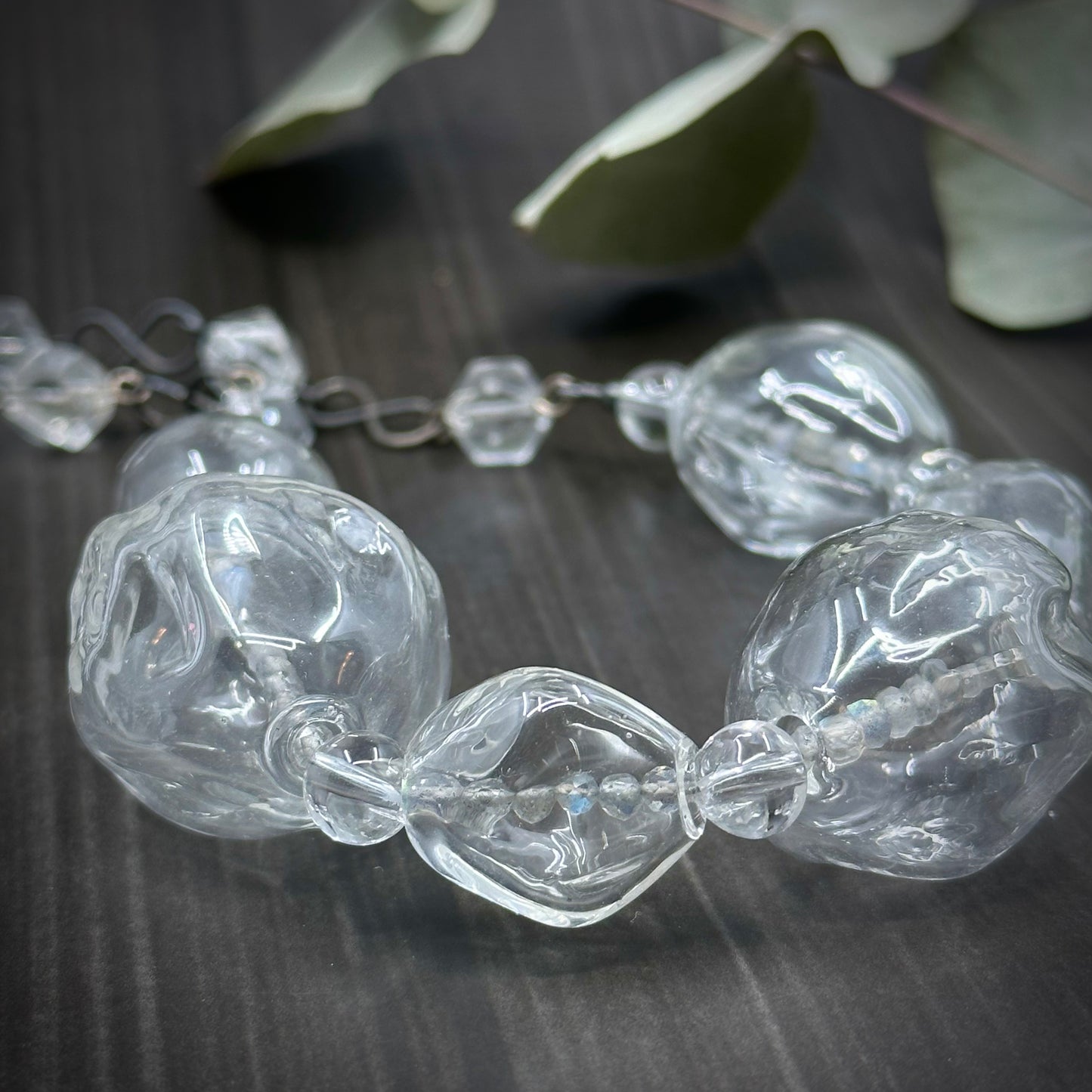 Blown Glass, Quartz, and Labradorite
