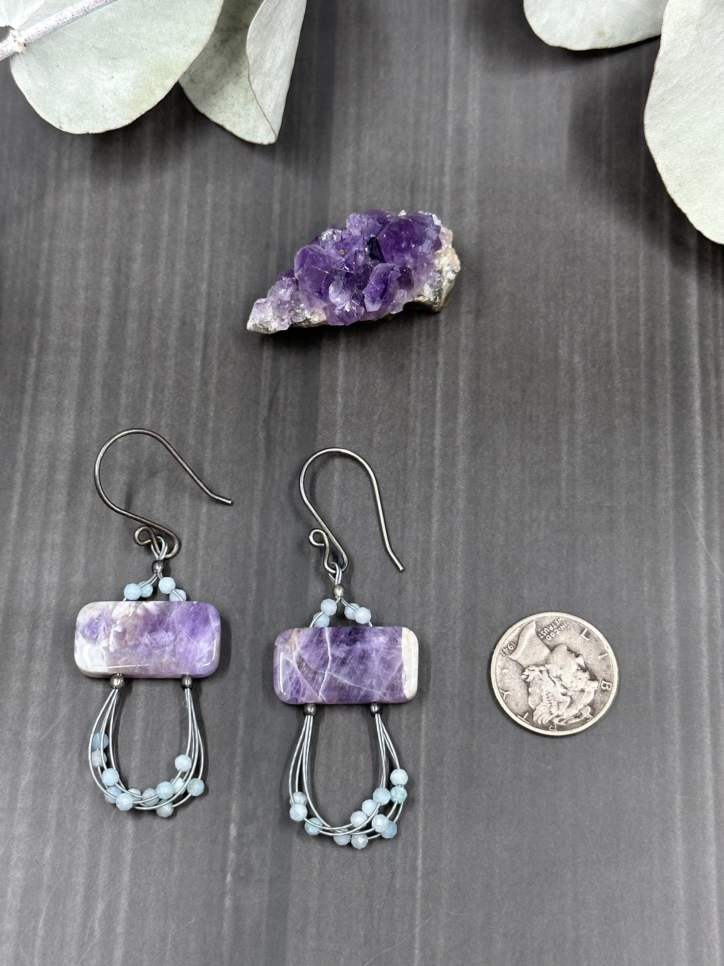 Amethyst and Aquamarine Earrings