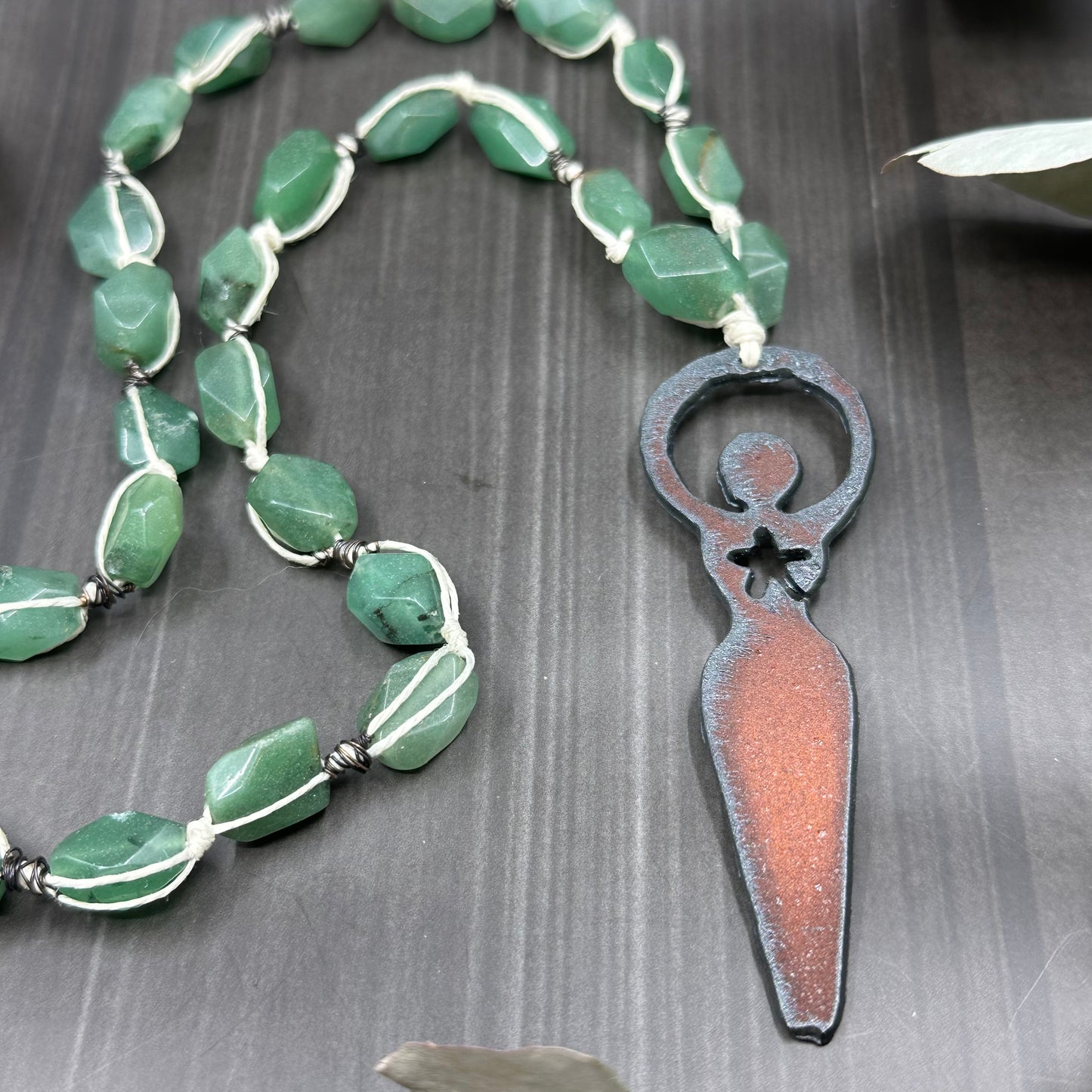 Indian Agate Goddess Necklace
