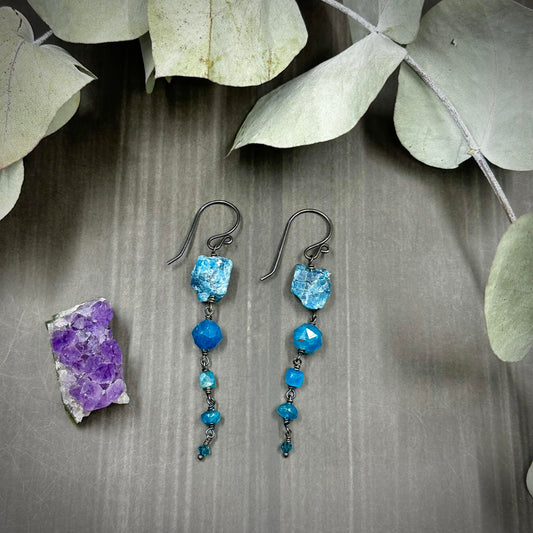 Apatite and Sterling Silver Earrings