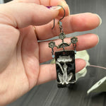 Load image into Gallery viewer, Swarovski Crystal, Sterling, and Ceramic Cat Earrings
