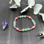 Load image into Gallery viewer, 8.25&quot; Rhodonite and Aventurine Stretch Bracelet
