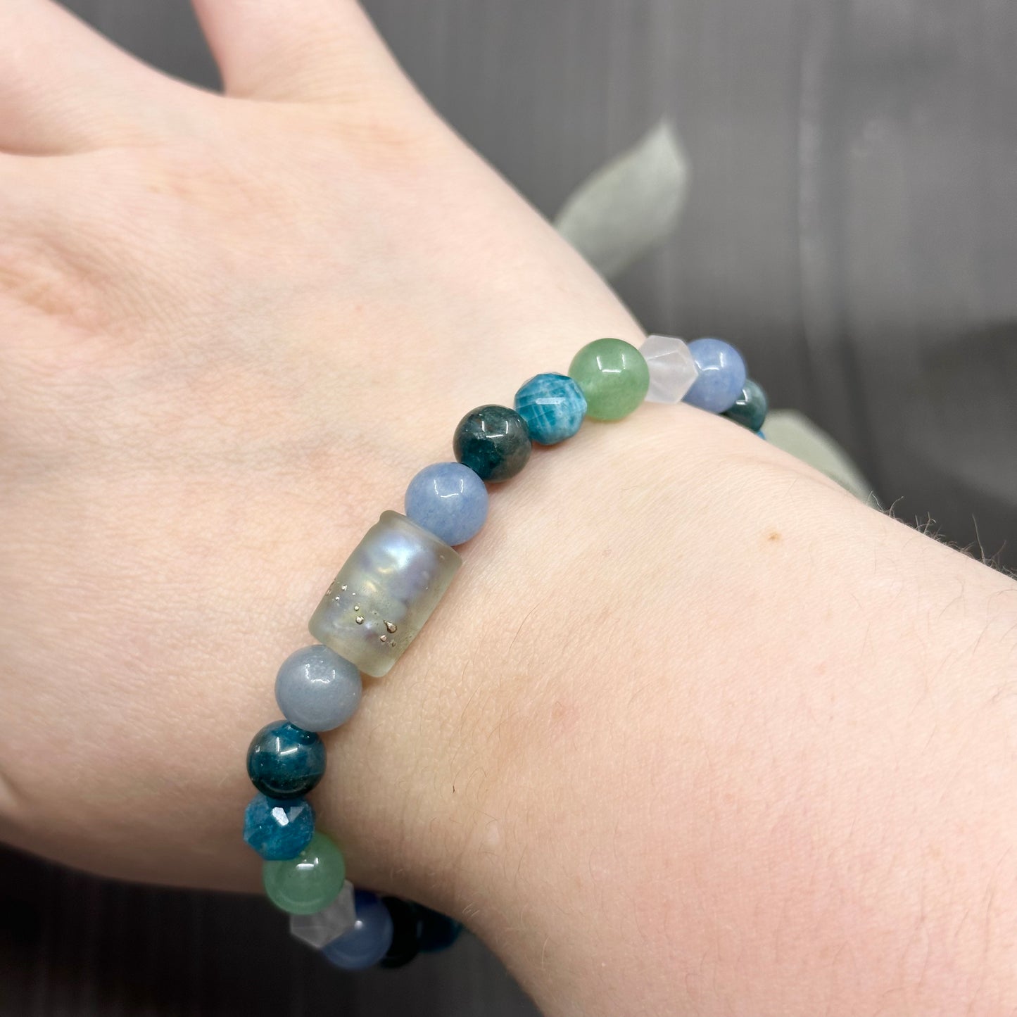 Jade, Apatite, and Aventurine 7 ⅝" Stretch Bracelet