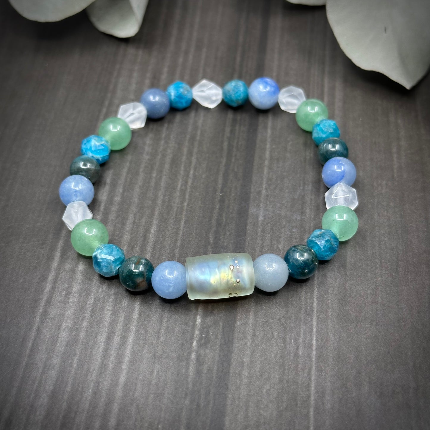 Jade, Apatite, and Aventurine 7 ⅝" Stretch Bracelet