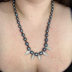 Load image into Gallery viewer, Pearl, Smoky Quartz, and Gray Moonstone Necklace
