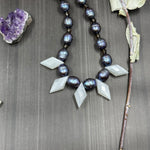 Load image into Gallery viewer, Pearl, Smoky Quartz, and Gray Moonstone Necklace
