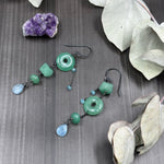 Load image into Gallery viewer, Aventurine and Aquamarine Earrings
