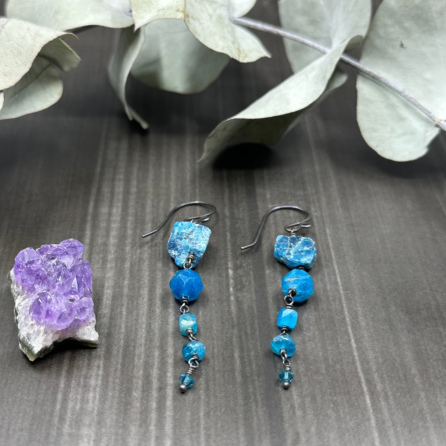 Apatite and Sterling Silver Earrings