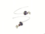 Load image into Gallery viewer, Sterling Silver drop earrings with pearls, Swarovski, and artisan glass

