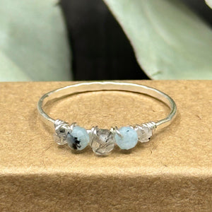 March Birthstone Stacking Rings - Made To Order