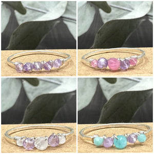 February Birthstone Stacking Rings - Made To Order