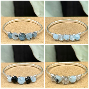 March Birthstone Stacking Rings - Made To Order