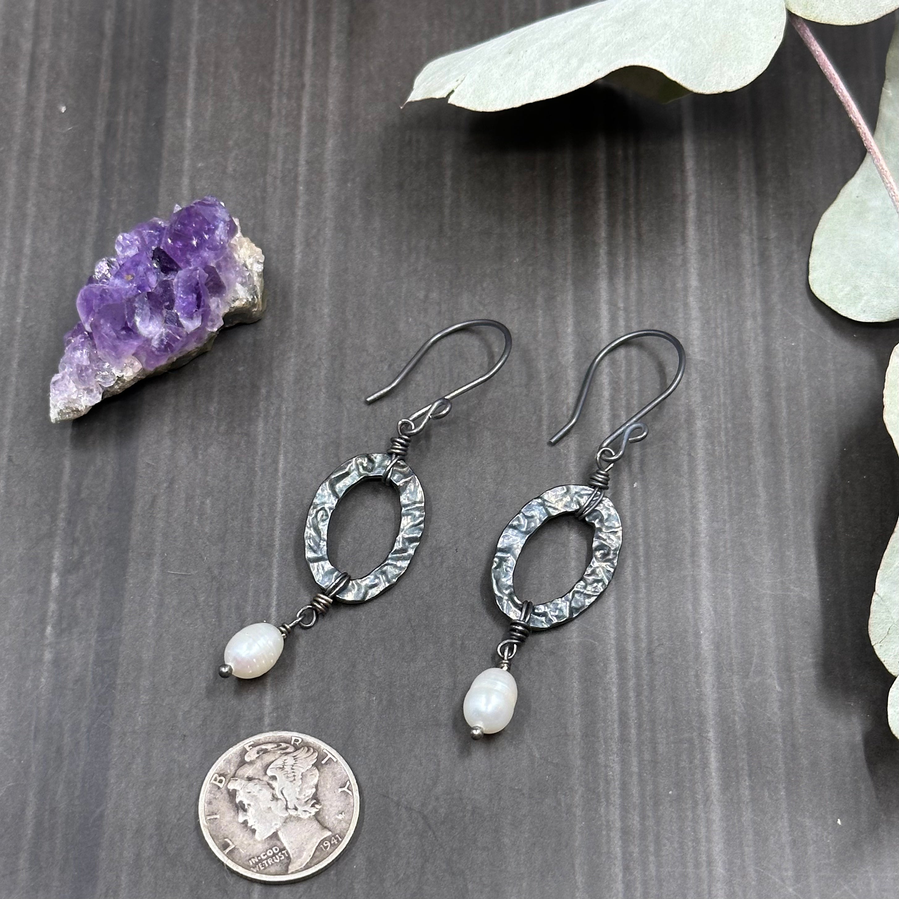 Sterling Silver and Pearl Earrings
