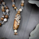 Load image into Gallery viewer, Long Knotted Silk Dragon Necklace
