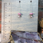 Load image into Gallery viewer, Lampwork glass, sterling silver, Swarovski crystals, Swarovski pearls earrings
