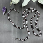 Load image into Gallery viewer, Rose Quartz, Garnet, and Pyrite Convertible Necklace
