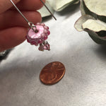 Load image into Gallery viewer, Lampwork glass, sterling silver, Swarovski crystals, Swarovski pearls earrings
