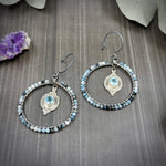 Load image into Gallery viewer, Aquamarine and Blue Topaz Hoop Earrings

