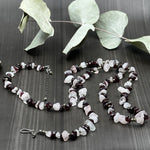 Load image into Gallery viewer, Rose Quartz, Garnet, and Pyrite Convertible Necklace
