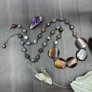 Indian Agate and Bone Necklace