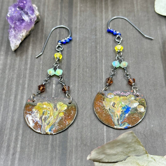 Artisan Enamel with crystals and Lapis