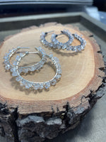 Load image into Gallery viewer, Made To Order- Herkimer Diamond, Sterling Silver Hoop Earrings
