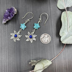 Load image into Gallery viewer, Lapis, Amazonite, and Sterling Silver Earrings
