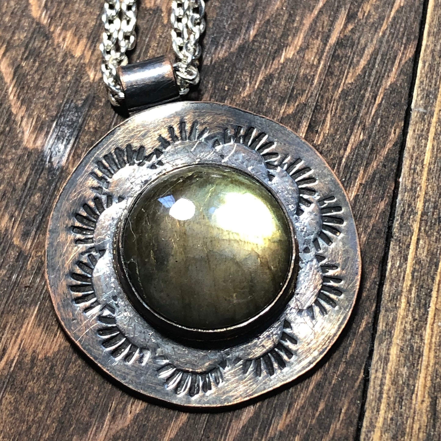 Copper and Labradorite pendant