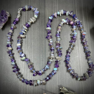 Amethyst, Labradorite, and Tanzanite magnetic convertible piece