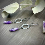 Load image into Gallery viewer, Chevron Amethyst and Sterling Silver Earrings
