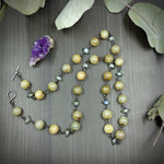 Load image into Gallery viewer, Jade and Rainbow Moonstone Necklace in Sterling Silver
