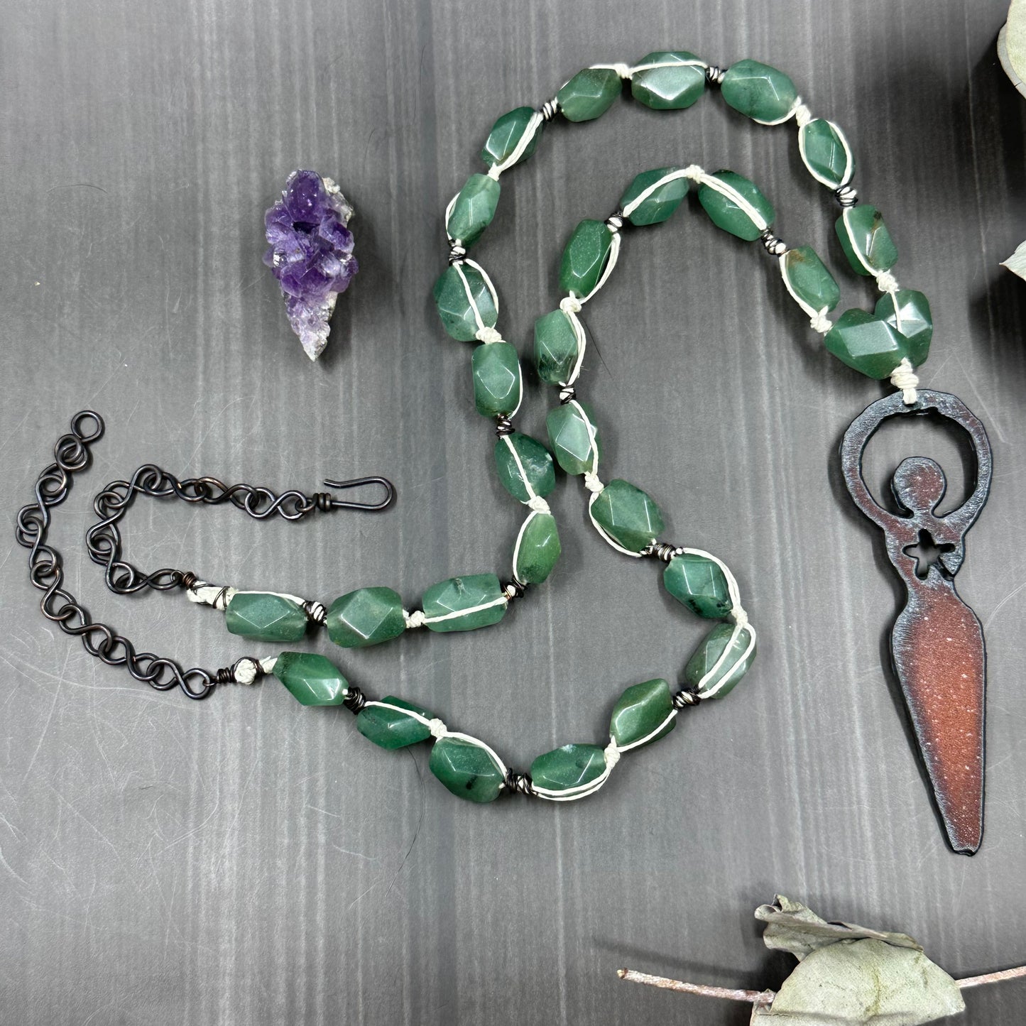 Indian Agate Goddess Necklace