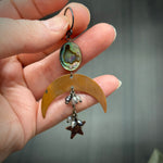 Load image into Gallery viewer, Labradorite, Abalone, and Pearl Celestial Earrings
