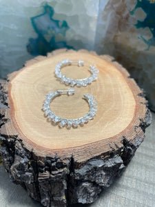 Made To Order- Herkimer Diamond, Sterling Silver Hoop Earrings