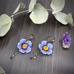Load image into Gallery viewer, Amethyst and Yellow Opal Floral Earrings

