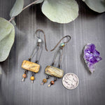 Load image into Gallery viewer, Red Creek and Polychrome Jasper Earrings in Copper
