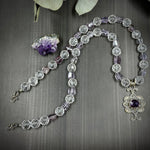 Load image into Gallery viewer, Amethyst and Crystal Quartz Sterling Silver Necklace
