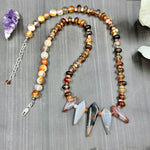 Load image into Gallery viewer, Carnelian, Dragon Vein Agate, and Sterling Silver Necklace
