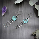 Load image into Gallery viewer, Grecian Sand Dollars with morganite and apatite earrings
